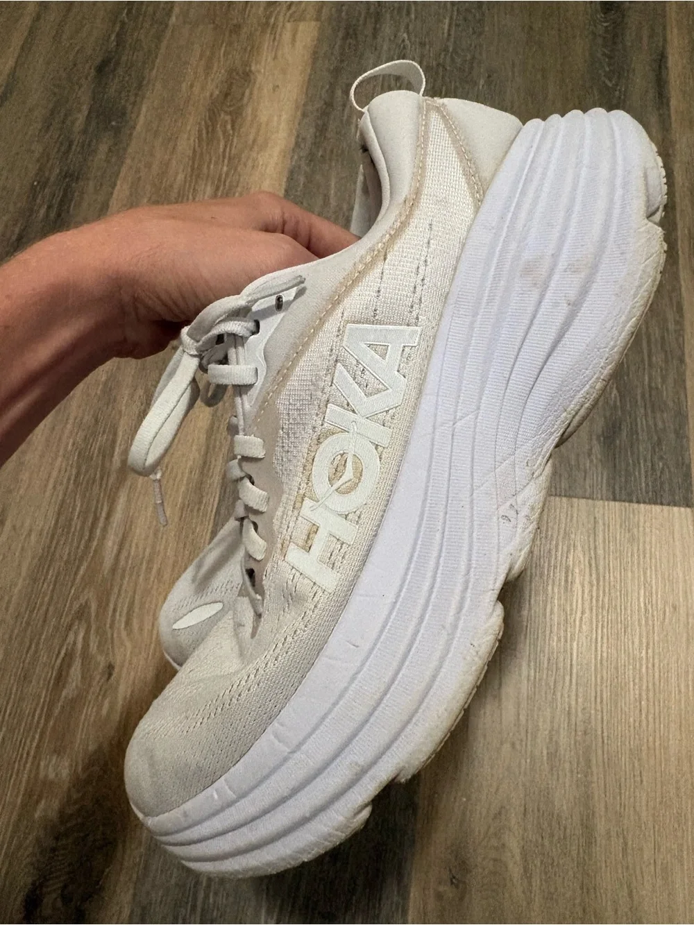 Hoka Bondi 8 Women's White Cushioned Running Shoe - Picture 11 of 16